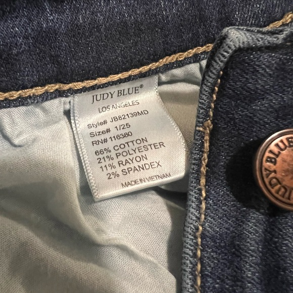 Judy Blue Jeans 1/25 Skinny Fit Mid Rise Distress Raw Hem Denim ClassicCore - Picture 8 of 8